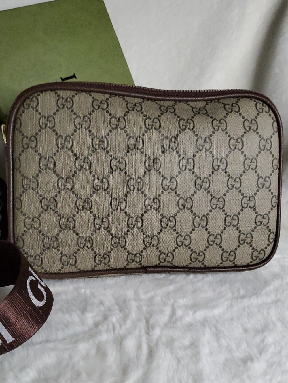 Brown GG Supreme Messenger with Green-Red Web Stripe - Picture 7 of 15